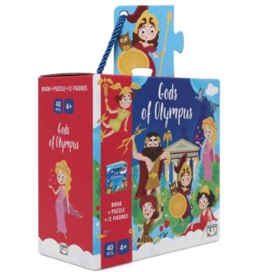 GODS OF OLYMPUS - BOOK AND 40 PCS. PUZZLE WITH STANDING PIECES - εξωφυλλο