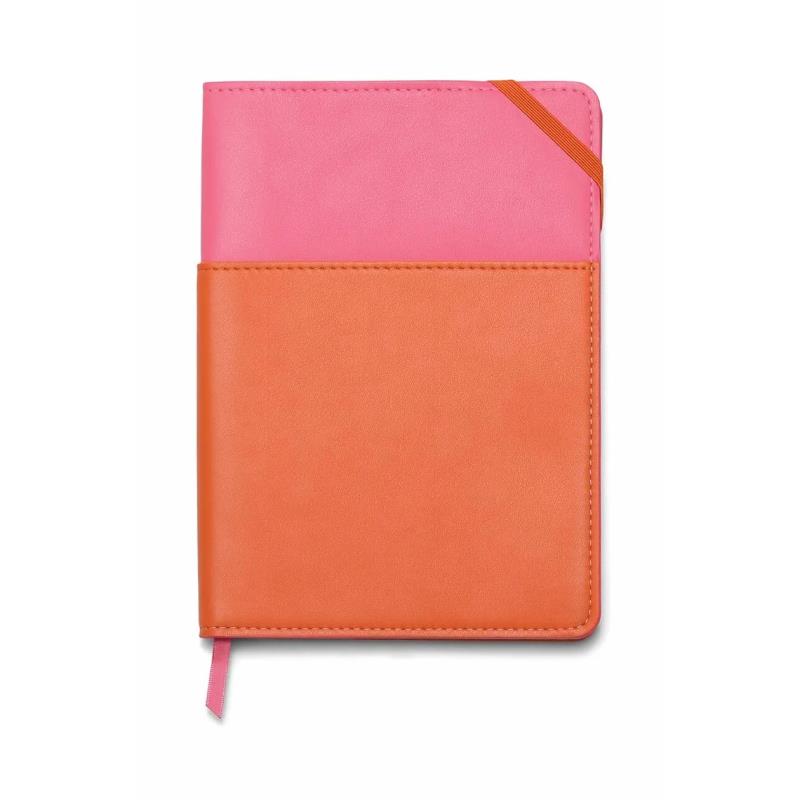 DESIGNWORKS ΣΗΜΕΙΩΜΑΤΑΡΙΟ ΜΕ ΘΗΚΗ VEGAN LEATHER POCKET JOURNAL PINK & CHILLI