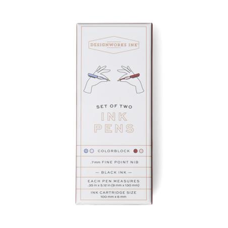 DESIGNWORKS INK COLOUR BLOCK PENS-SET OF 2- LAVENDER AND BLUSH