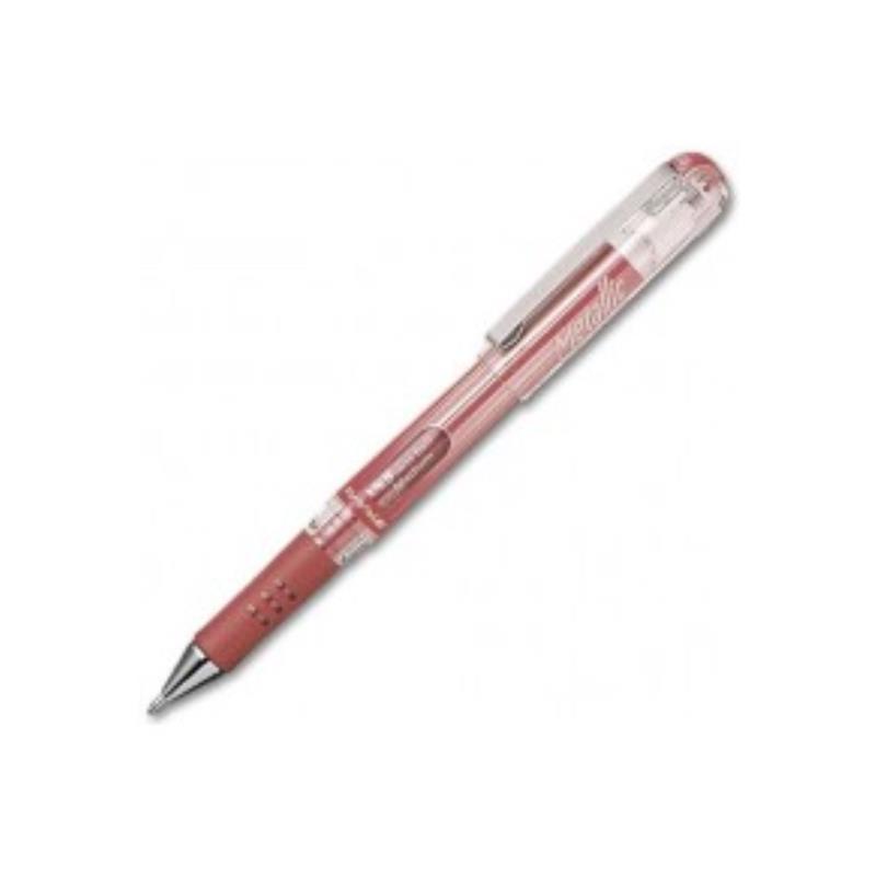 PENTEL HYBRID GEL GRIP METALLIC PEN 1MM-ΚΑΦΕ