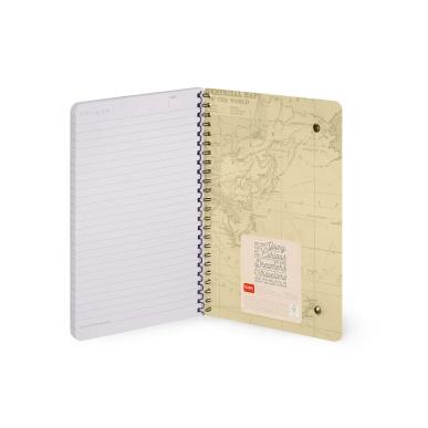LEGAMI  ΣΗΜΕΙΩΜΑΤΑΡΙΟ ΣΠΙΡΑΛ  Α5 ΜΕ ΛΑΣΤΙΧΟ - LARGE LINED SPIRAL NOTEBOOK - TRAVEL (ΤΑΞΙΔΙΑ)