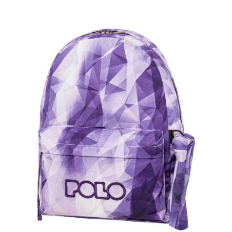 POLO ΣΑΚΙΔΙΟ ΠΛΑΤΗΣ ORIGINAL SCARF SHAPES  ΜΩΒ-ΑΣΠΡΟ