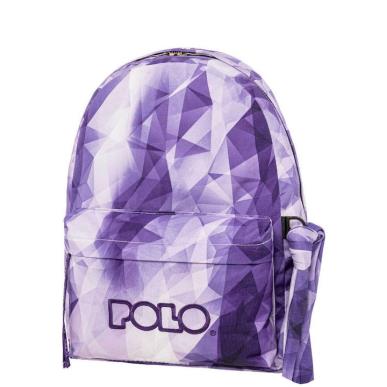 POLO ΣΑΚΙΔΙΟ ΠΛΑΤΗΣ ORIGINAL SCARF SHAPES  ΜΩΒ-ΑΣΠΡΟ