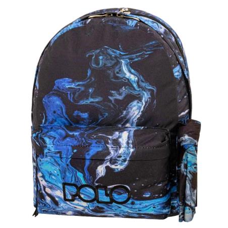 POLO ΣΑΚΙΔΙΟ ΠΛΑΤΗΣ ORIGINAL DOUBLE SCARF ΜΑΥΡΟ-ΜΠΛΕ