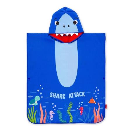 LEGAMI-TOWELLING PONCHO FOR KIDS-SHARK