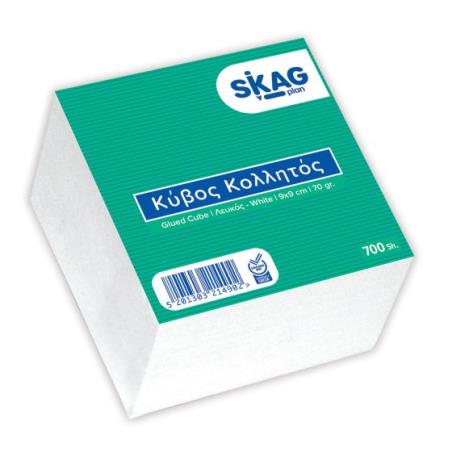  SKAG ΧΑΡΤΑΚΙΑ ΣΗΜΕΙΩΣΕΩΝ ΚΥΒΟΣ ΚΟΛΛΗΤΟΣ (ΔΗΛΟΣ) 9x9 700Φ ΛΕΥΚΟ