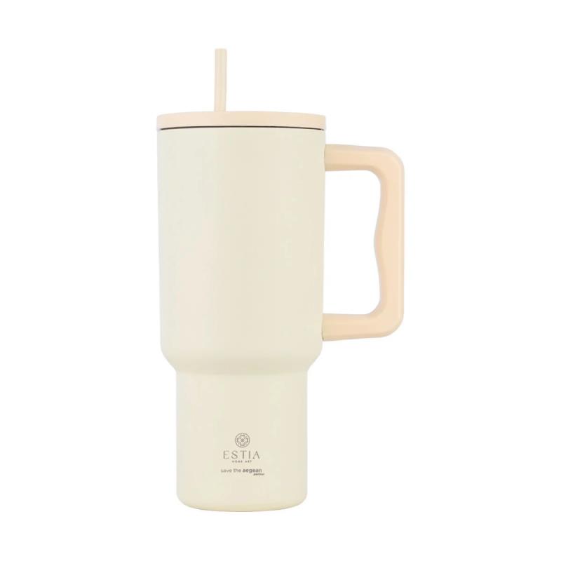 ESTIA  ΘΕΡΜΟΣ  STRAW TUBLER LILY WHITE  900ML