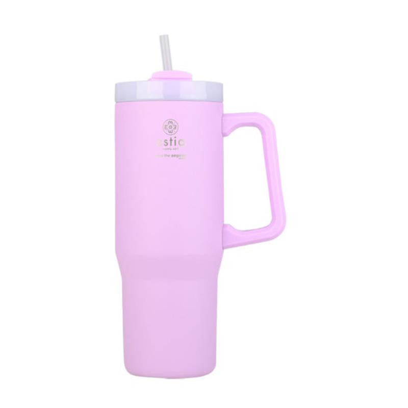 ESTIA ΘΕΡΜΟΣ STRAW TUMBLER XL SAVE THE AEGEAN 1200ml LAVENDER PURPLE