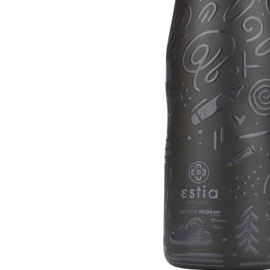 ESTIA ΘΕΡΜΟΣ TRAVEL FLASK SAVE THE AEGEAN 500ML NOIR ECHO
