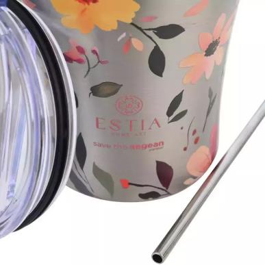ESTIA ΘΕΡΜΟΣ COFFEE MUG SAVE THE AEGEAN 350ml SILVER BOTANIC