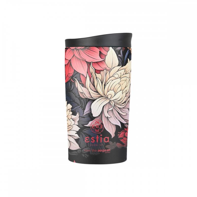 ESTIA ΘΕΡΜΟΣ TRAVEL MUG SAVE THE AEGEAN 350ml MIDNIGHT BLOSSOM ESTIA ΘΕΡΜΟΣ TRAVEL MUG SAVE THE AEGEAN 350ml MIDNIGHT BLOSSOM