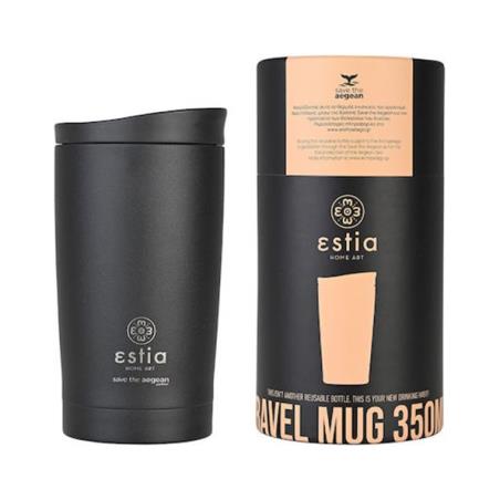 ESTIA ΘΕΡΜΟΣ TRAVEL MUG SAVE THE AEGEAN 350ml MIDNIGHT BLOSSOM