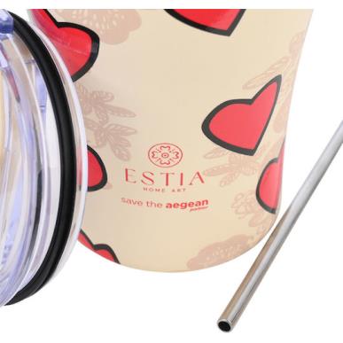 ESTIA ΘΕΡΜΟΣ TRAVEL MUG SAVE THE AEGEAN 350ml BERRY BRIGHT