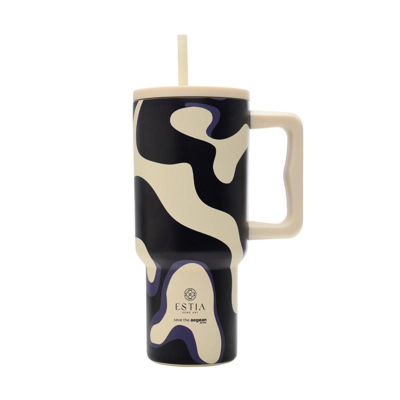 ESTIA ΘΕΡΜΟΣ STRAW TUMBLER XL SAVE THE AEGEAN 900ml BOLD DRIFT