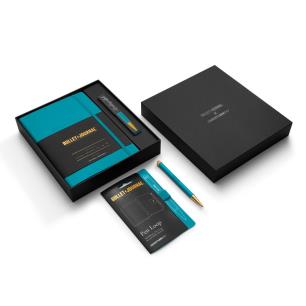 LEUCHTTURM ΣΕΤ ΣΗΜΕΙΩΜΑΤΑΡΙΟ ΜΕ ΣΤΥΛΟΘΗΚΗ COLLECTORs SET BUJO TURQUOISE
