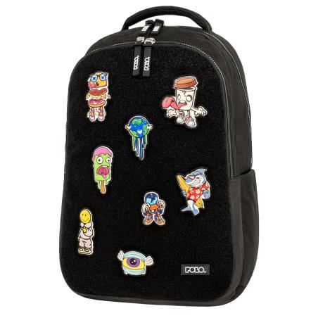 POLO ΣΑΚΙΔΙΟ ΠΛΑΤΗΣ PATCHES ΜΑΥΡΟ