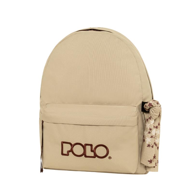 POLO  ΣΑΚΙΔΙΟ ΠΛΑΤΗΣ ORIGINAL SCARF ΜΠΕΖ