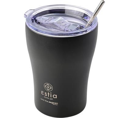 ESTIA ΘΕΡΜΟΣ COFFEE MUG SAVE THE AEGEAN 350ml MIDNIGHT BLACK